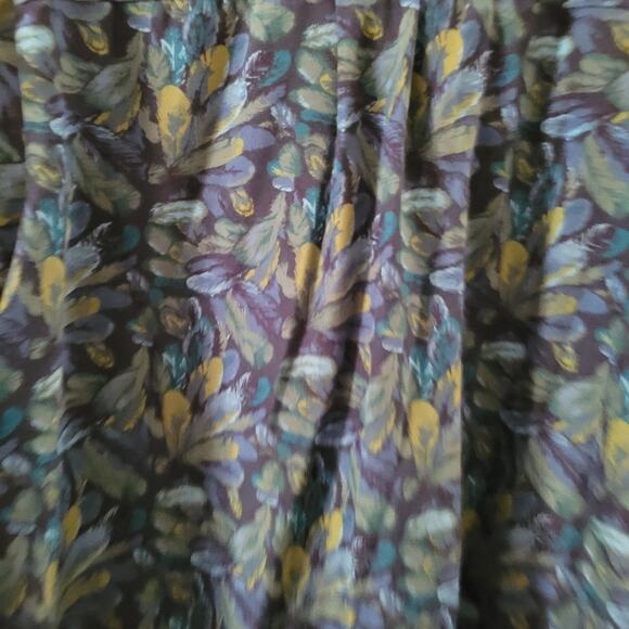 Vintage Womens Floral Collard Button Up Shirt Blue & Green Size L Whimsy Goth - Picture 5 of 9